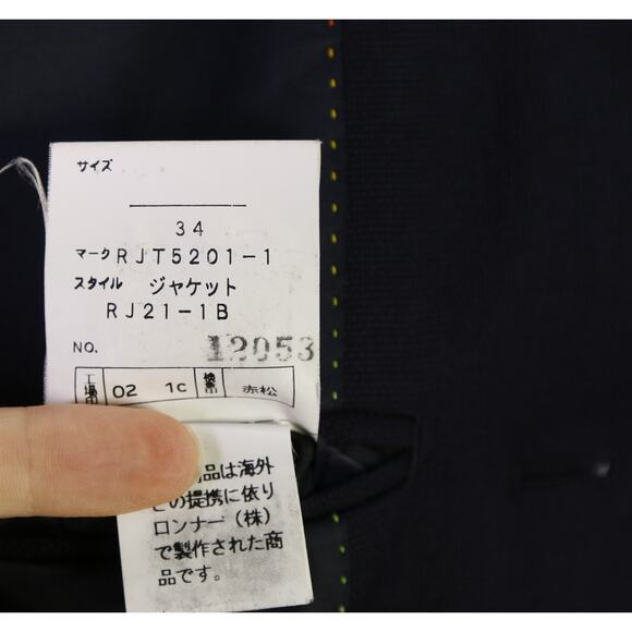 Richard James Savile Row Navy Blue Knit Woven Wool 2-Btn Slim Fit Blazer 36S - Picture 10 of 10